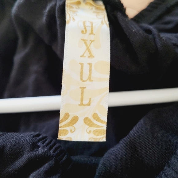 Axul Womens Off the Shoulder Black Crochet Top size Small Boho Western - Picture 2 of 3